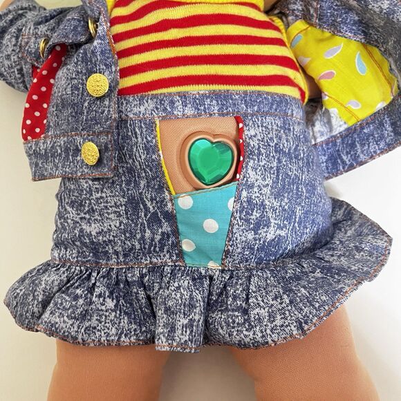 Vintage Ace Novelty Treasure Troll Tot Green Heart Wishstone Large Doll 14" - Picture 9 of 16